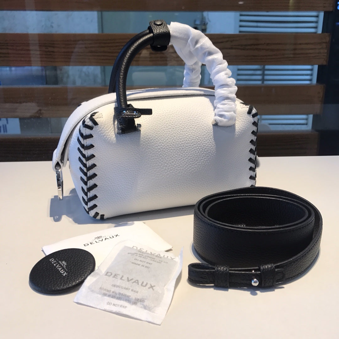 Delvaux Cool Box Mini Bohème Stitch White