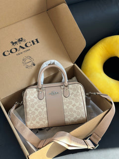 Coach Rowan Satchel Khaki Chalk