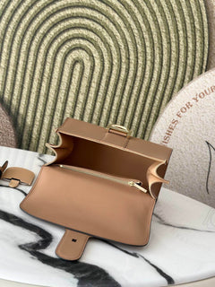 Delvaux Brillant Mini Leather Bag Beje Ferragens Prata