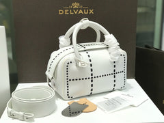 Delvaux Cool Box White Costura Contrastante