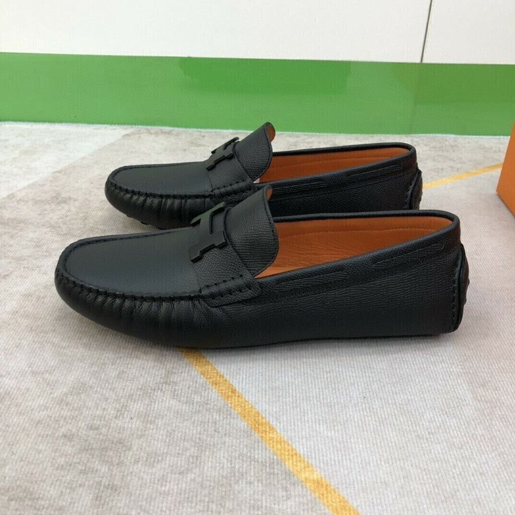 Mocassim Hermès Noir Heritage.