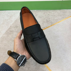 Mocassim Hermès Noir Heritage.